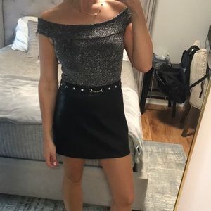 Sparkly off the shoulder forever 21 bodysuit